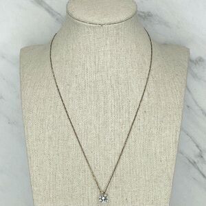 Gold Tone Rhinestone Pendant Chain Link Necklace